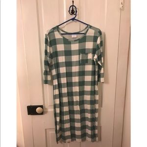 Plain Jane gingham green plaid buffalo plaid dress
